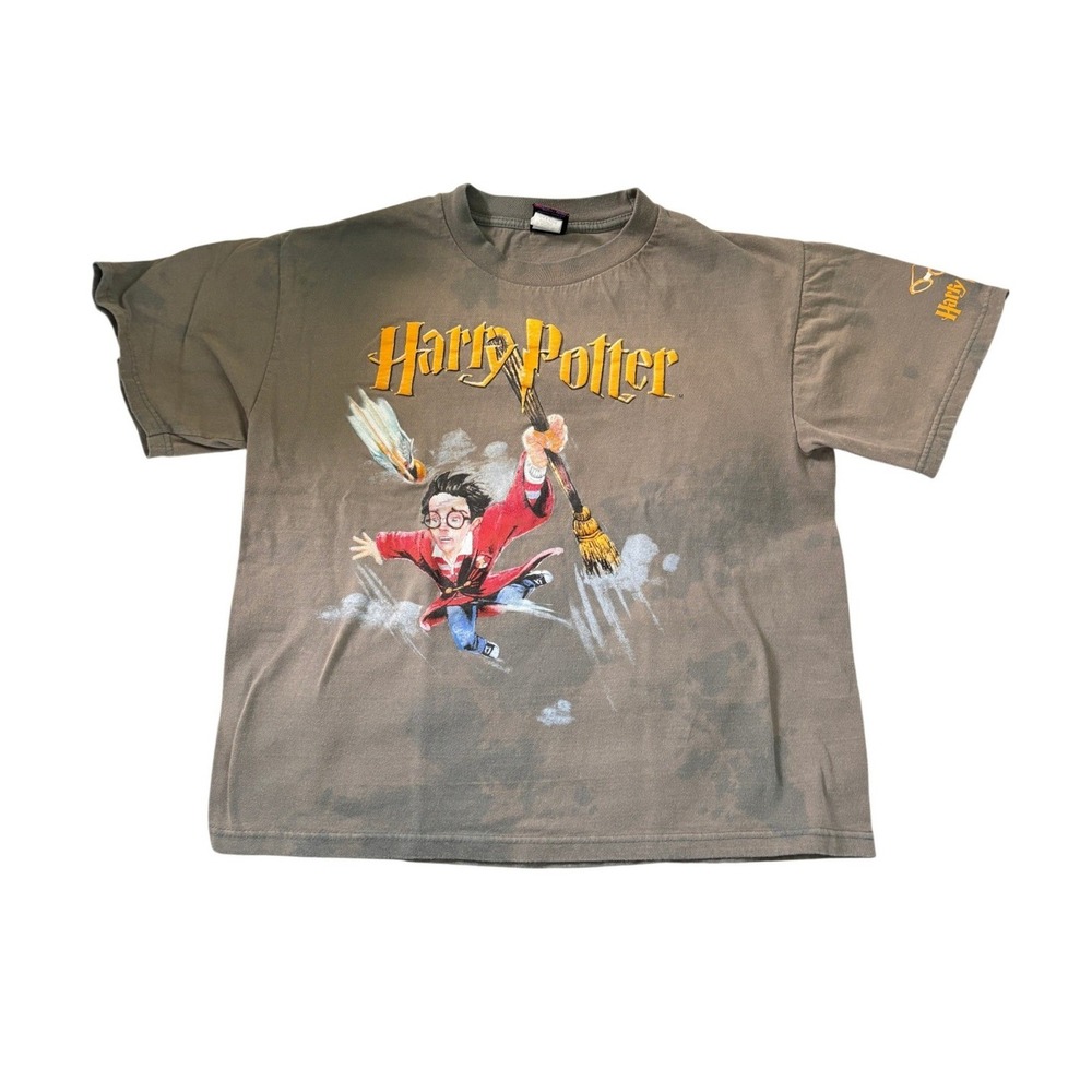 Vintage 2000 Harry Potter Quidditch Graphic T-Shirt Kids XL Warner Bros Y2K